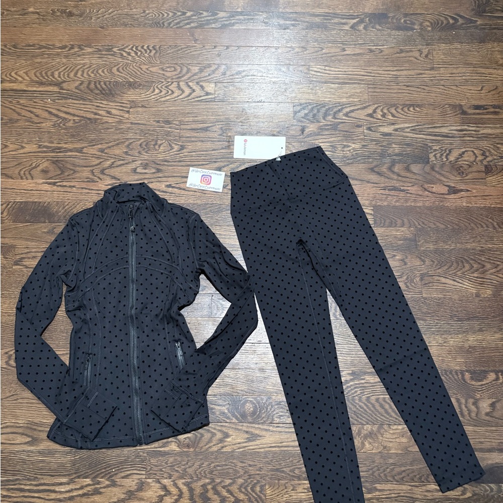 lululemon athletica Black Polka Dot Jacket & Leggings Set - Picture 5 of 12